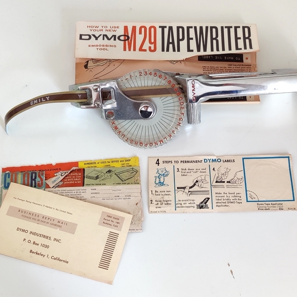 Vintage Dymo M-29 Label Maker/Tapewriter Set - Picture 2 of 7